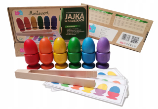 Vajíčka v pohároch, schémy, montessori kliešte